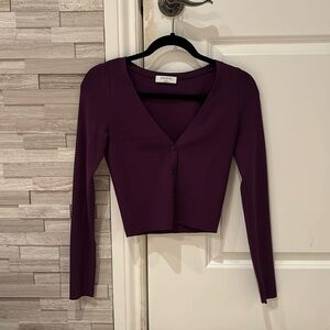 SOLD!!  New Wilfred Aritzia Purple Cropped Cardigan Sweater